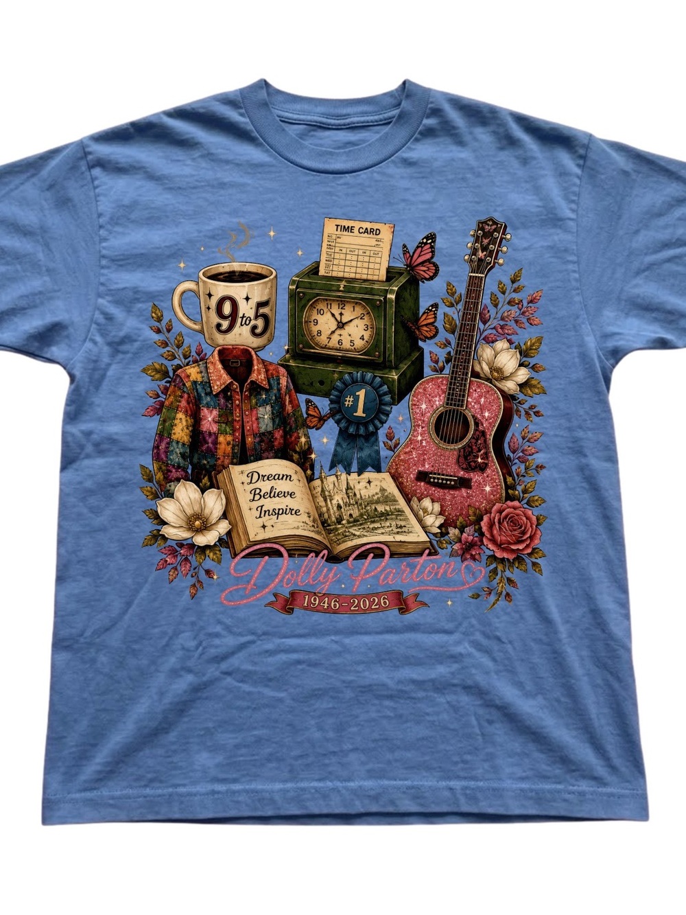 Gildan Light Blue Dolly Parton Graphic Tee, Gift For Her, For Him